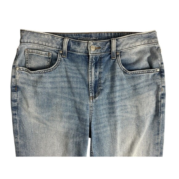 Chico's Boyfriend Ankle Jeans  Size 8r (1) Light Wash Stretch Denim  Boho Casual - Picture 3 of 13